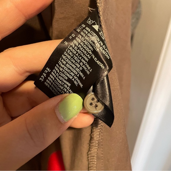 2FOR$30 H&M Taupe Brown Short Sleeve Safari Button Down Mini Dress - Picture 9 of 13